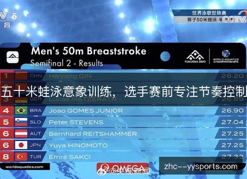 五十米蛙泳意象训练，选手赛前专注节奏控制